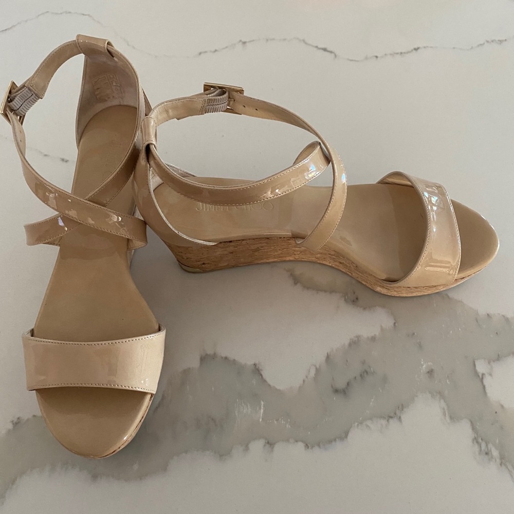 Jimmy Choo Patent Leather Sandals:Size 39 (8.5-9)